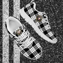 ScotsTee Shop Scottish MacFarlane Black White Clan Crest Tartan Sneakers Tartan Casual Shoes