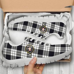 ScotsTee Shop Scottish MacFarlane Black White Clan Crest Tartan Sneakers Tartan Casual Shoes