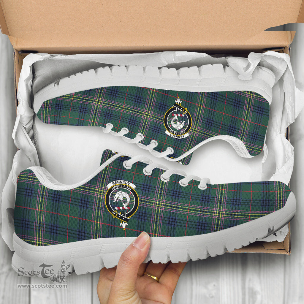 ScotsTee Shop Scottish Kennedy Modern Clan Crest Tartan Sneakers Tartan Casual Shoes