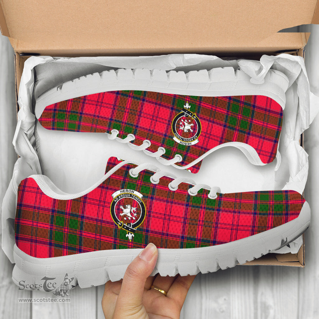 ScotsTee Shop Scottish Heron Clan Crest Tartan Sneakers Tartan Casual Shoes