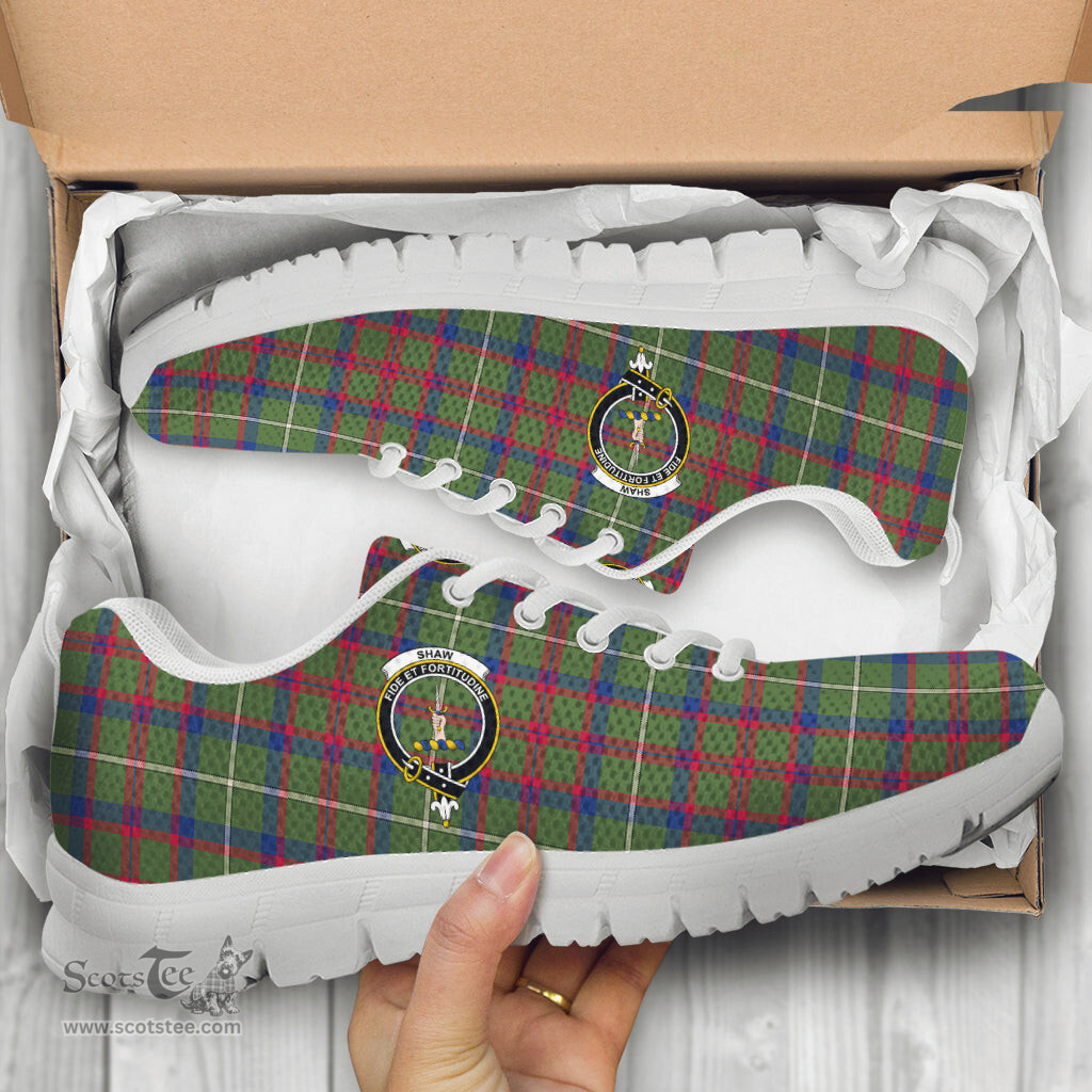 ScotsTee Shop Scottish Shaw Green Modern Clan Crest Tartan Sneakers Tartan Casual Shoes