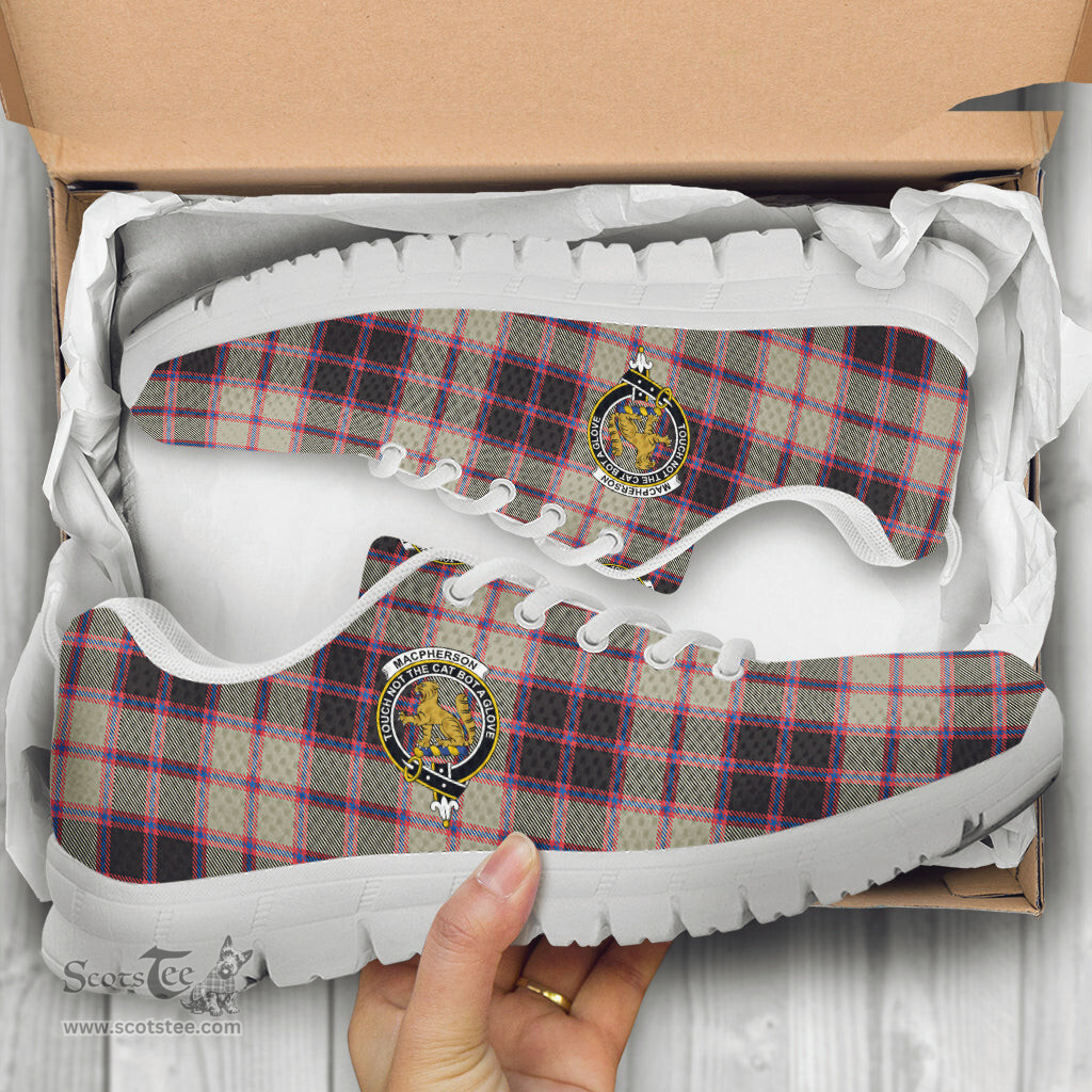 ScotsTee Shop Scottish MacPherson Hunting Ancient Clan Crest Tartan Sneakers Tartan Casual Shoes