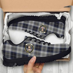 ScotsTee Shop Scottish Menzies Black Dress Clan Crest Tartan Sneakers Tartan Casual Shoes