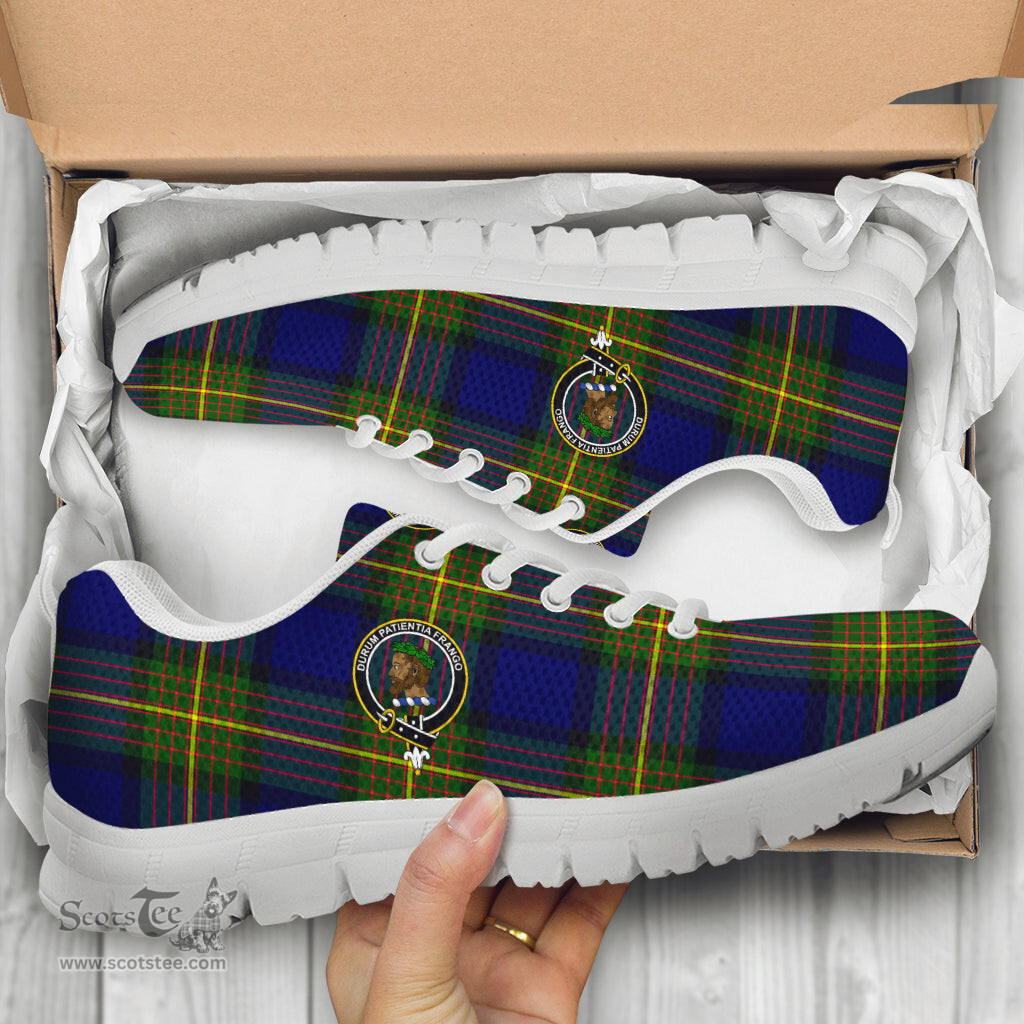 ScotsTee Shop Scottish Moore Clan Crest Tartan Sneakers Tartan Casual Shoes