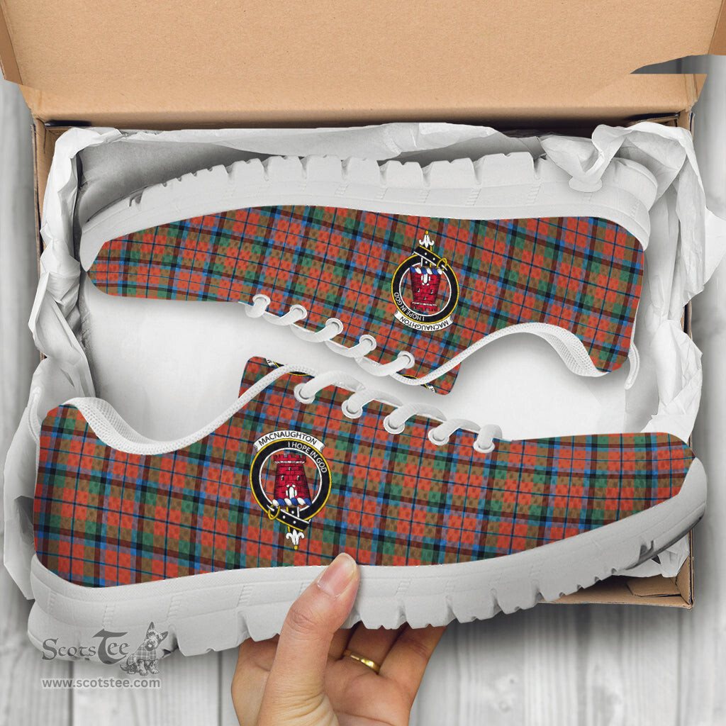ScotsTee Shop Scottish MacNaughton Ancient Clan Crest Tartan Sneakers Tartan Casual Shoes