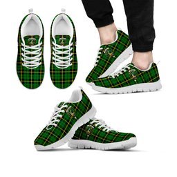 ScotsTee Shop Scottish Wallace Hunting Green Clan Crest Tartan Sneakers Tartan Casual Shoes