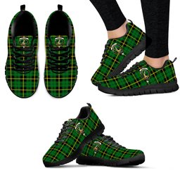 ScotsTee Shop Scottish Wallace Hunting Green Clan Crest Tartan Sneakers Tartan Casual Shoes