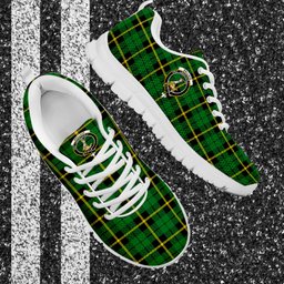 ScotsTee Shop Scottish Wallace Hunting Green Clan Crest Tartan Sneakers Tartan Casual Shoes
