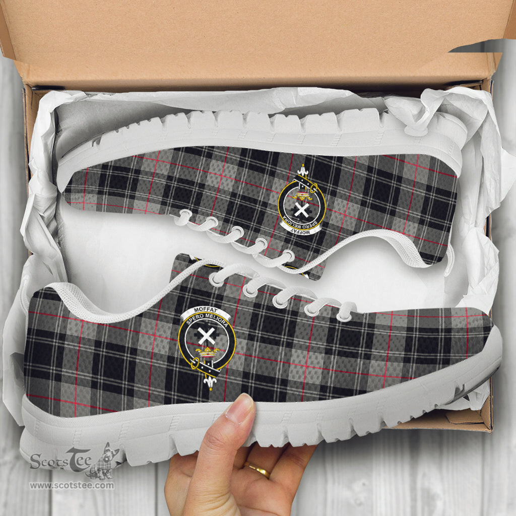 ScotsTee Shop Scottish Moffat Modern Clan Crest Tartan Sneakers Tartan Casual Shoes