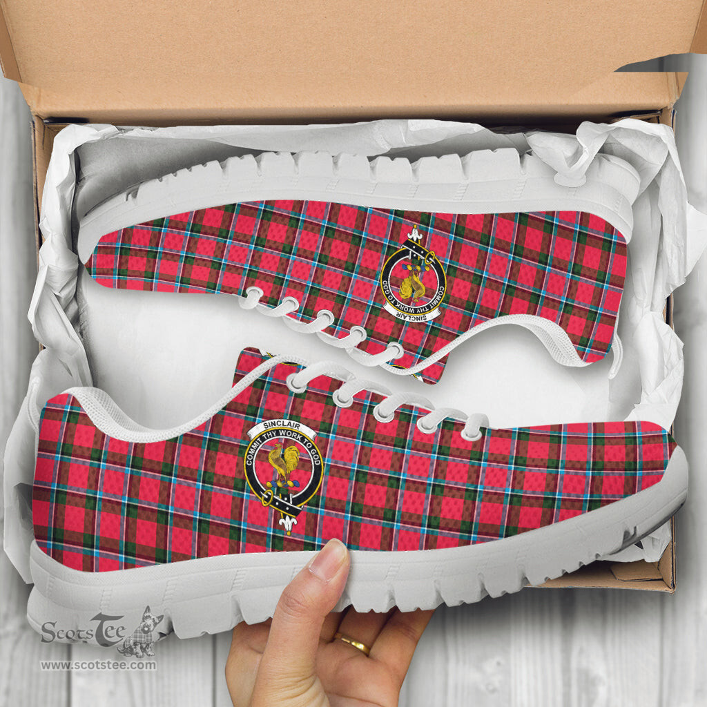 ScotsTee Shop Scottish Sinclair Modern Clan Crest Tartan Sneakers Tartan Casual Shoes