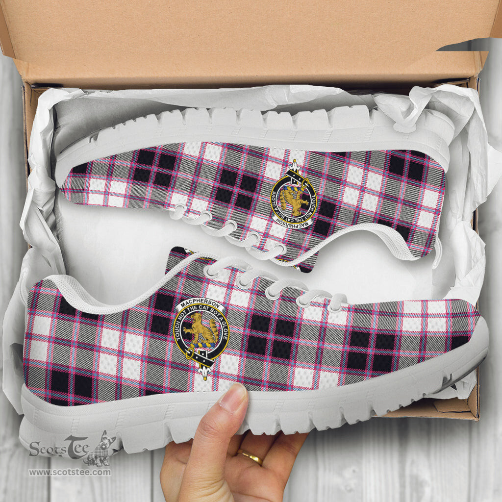 ScotsTee Shop Scottish MacPherson Hunting Modern Clan Crest Tartan Sneakers Tartan Casual Shoes