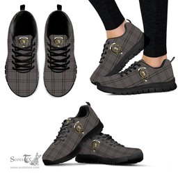 ScotsTee Shop Scottish Stewart Grey Clan Crest Tartan Sneakers Tartan Casual Shoes