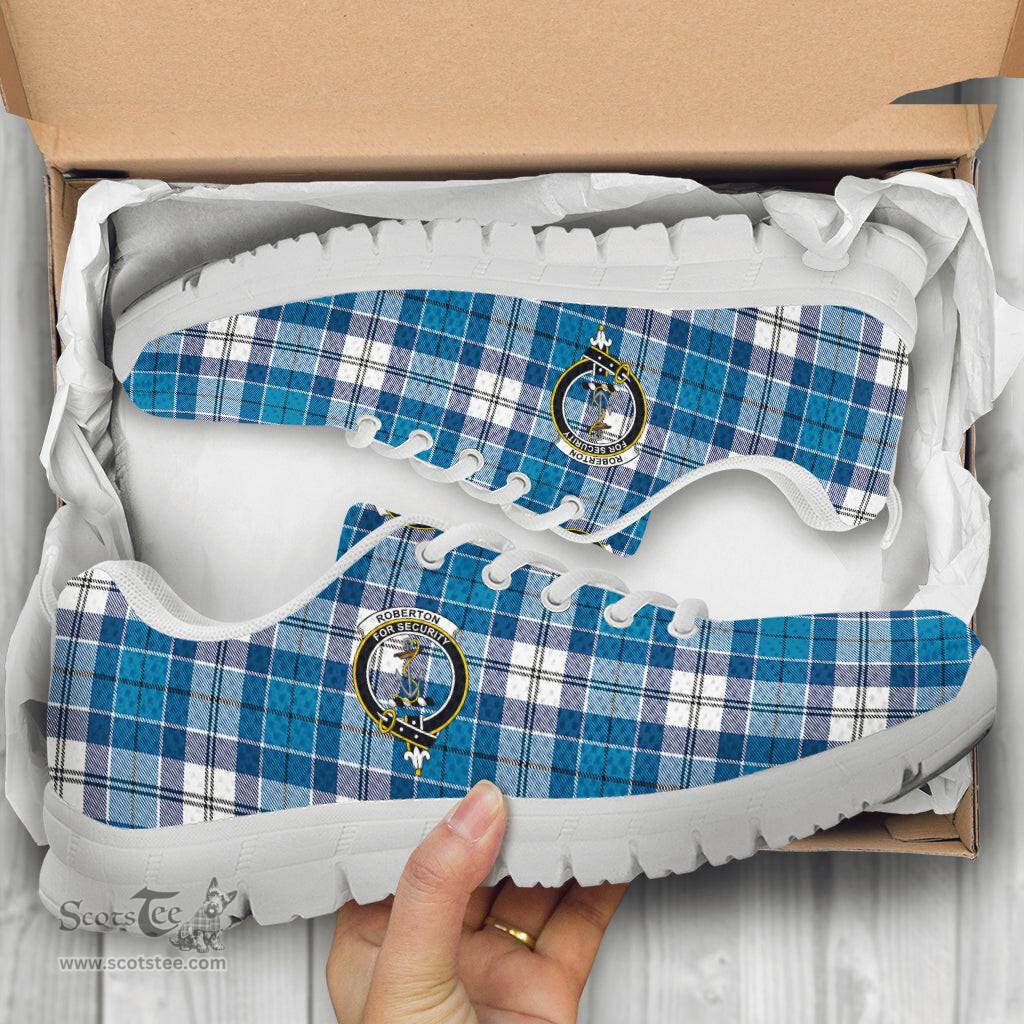 ScotsTee Shop Scottish Roberton Clan Crest Tartan Sneakers Tartan Casual Shoes