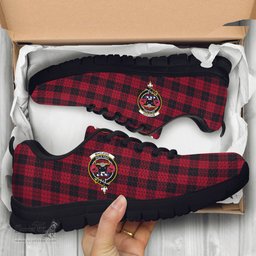 ScotsTee Shop Scottish MacLeod Black and Red Clan Crest Tartan Sneakers Tartan Casual Shoes