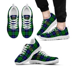 ScotsTee Shop Scottish Monteith Clan Crest Tartan Sneakers Tartan Casual Shoes