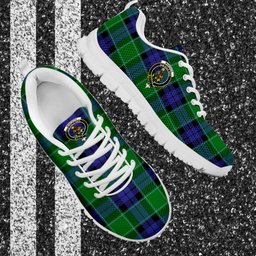 ScotsTee Shop Scottish Monteith Clan Crest Tartan Sneakers Tartan Casual Shoes