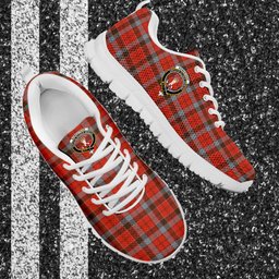 ScotsTee Shop Scottish Robertson Weathered Clan Crest Tartan Sneakers Tartan Casual Shoes