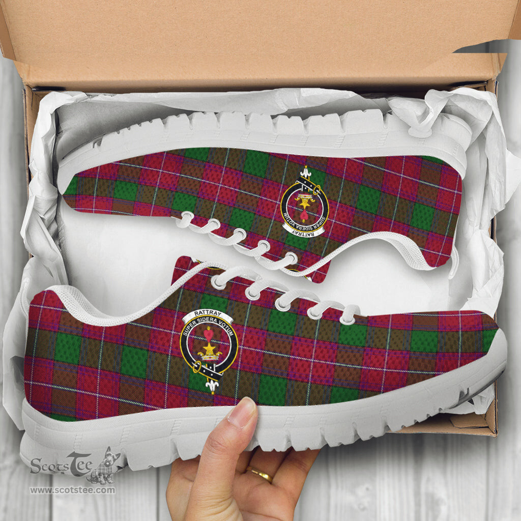 ScotsTee Shop Scottish Rattray Clan Crest Tartan Sneakers Tartan Casual Shoes