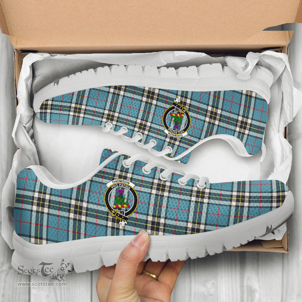 ScotsTee Shop Scottish Thomson Clan Crest Tartan Sneakers Tartan Casual Shoes