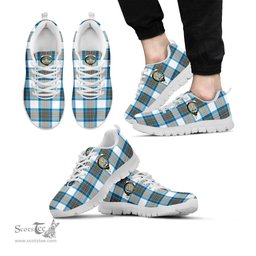 ScotsTee Shop Scottish Stewart Muted Blue Clan Crest Tartan Sneakers Tartan Casual Shoes