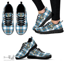 ScotsTee Shop Scottish Stewart Muted Blue Clan Crest Tartan Sneakers Tartan Casual Shoes