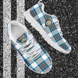 ScotsTee Shop Scottish Stewart Muted Blue Clan Crest Tartan Sneakers Tartan Casual Shoes