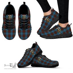 ScotsTee Shop Scottish Stewart Royal Blue Clan Crest Tartan Sneakers Tartan Casual Shoes