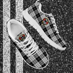 ScotsTee Shop Scottish MacLeod Black and White Clan Crest Tartan Sneakers Tartan Casual Shoes