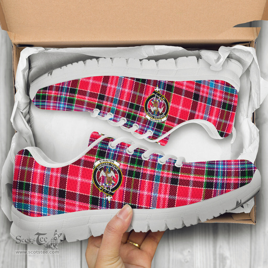 ScotsTee Shop Scottish Straiton Clan Crest Tartan Sneakers Tartan Casual Shoes
