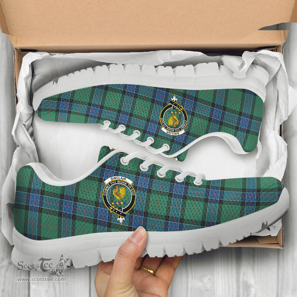 ScotsTee Shop Scottish Sinclair Hunting Ancient Clan Crest Tartan Sneakers Tartan Casual Shoes