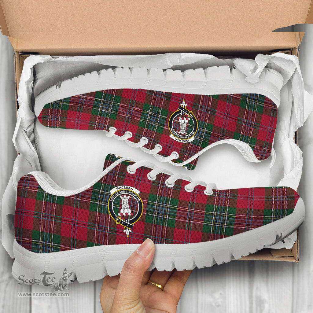 ScotsTee Shop Scottish MacLean Clan Crest Tartan Sneakers Tartan Casual Shoes