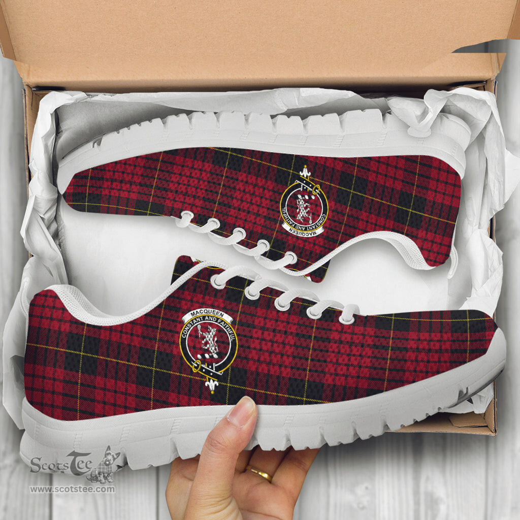 ScotsTee Shop Scottish MacQueen Clan Crest Tartan Sneakers Tartan Casual Shoes
