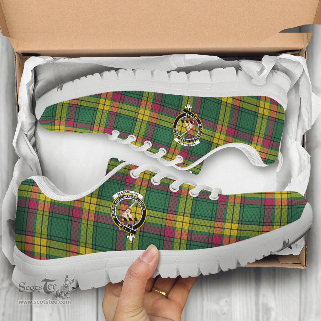 ScotsTee Shop Scottish MacMillan Old Ancient Clan Crest Tartan Sneakers Tartan Casual Shoes