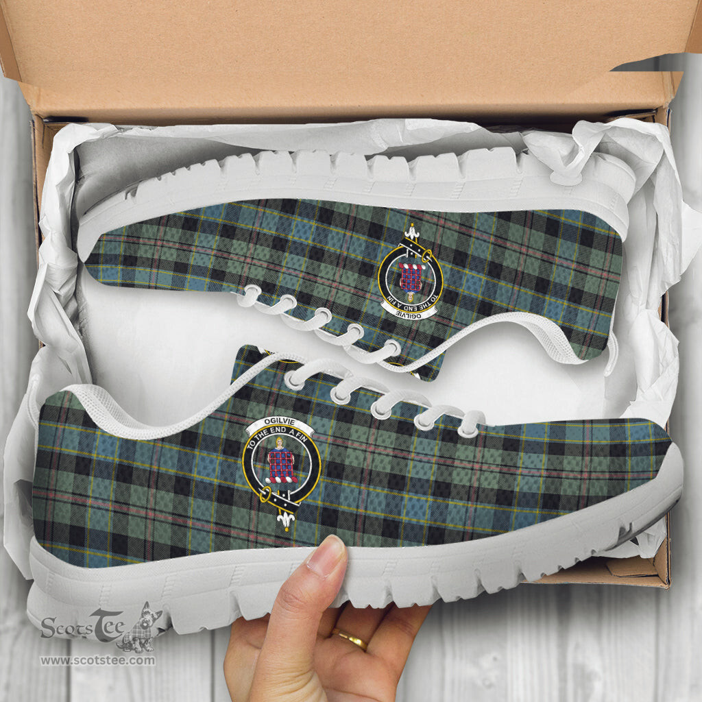 ScotsTee Shop Scottish Ogilvie (Ogilvy) Hunting Clan Crest Tartan Sneakers Tartan Casual Shoes