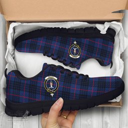 ScotsTee Shop Scottish McCoy Blue Clan Crest Tartan Sneakers Tartan Casual Shoes