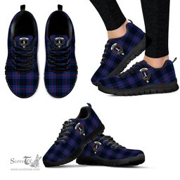 ScotsTee Shop Scottish McCoy Blue Clan Crest Tartan Sneakers Tartan Casual Shoes