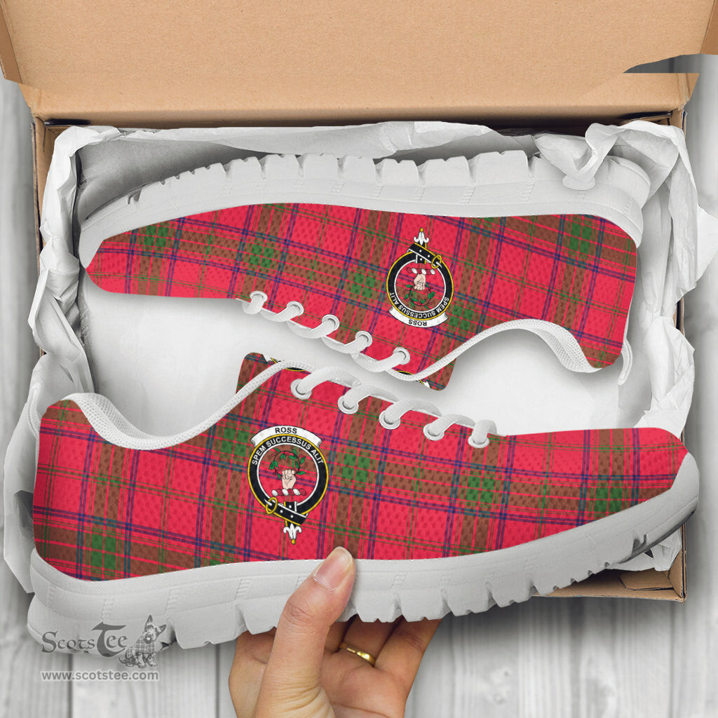 ScotsTee Shop Scottish Ross Modern Clan Crest Tartan Sneakers Tartan Casual Shoes