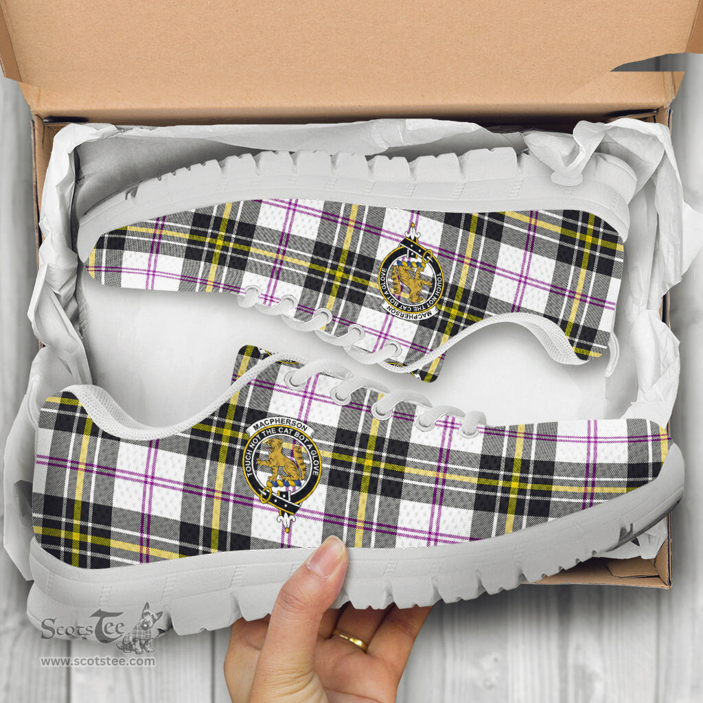 ScotsTee Shop Scottish MacPherson Dress Modern Clan Crest Tartan Sneakers Tartan Casual Shoes