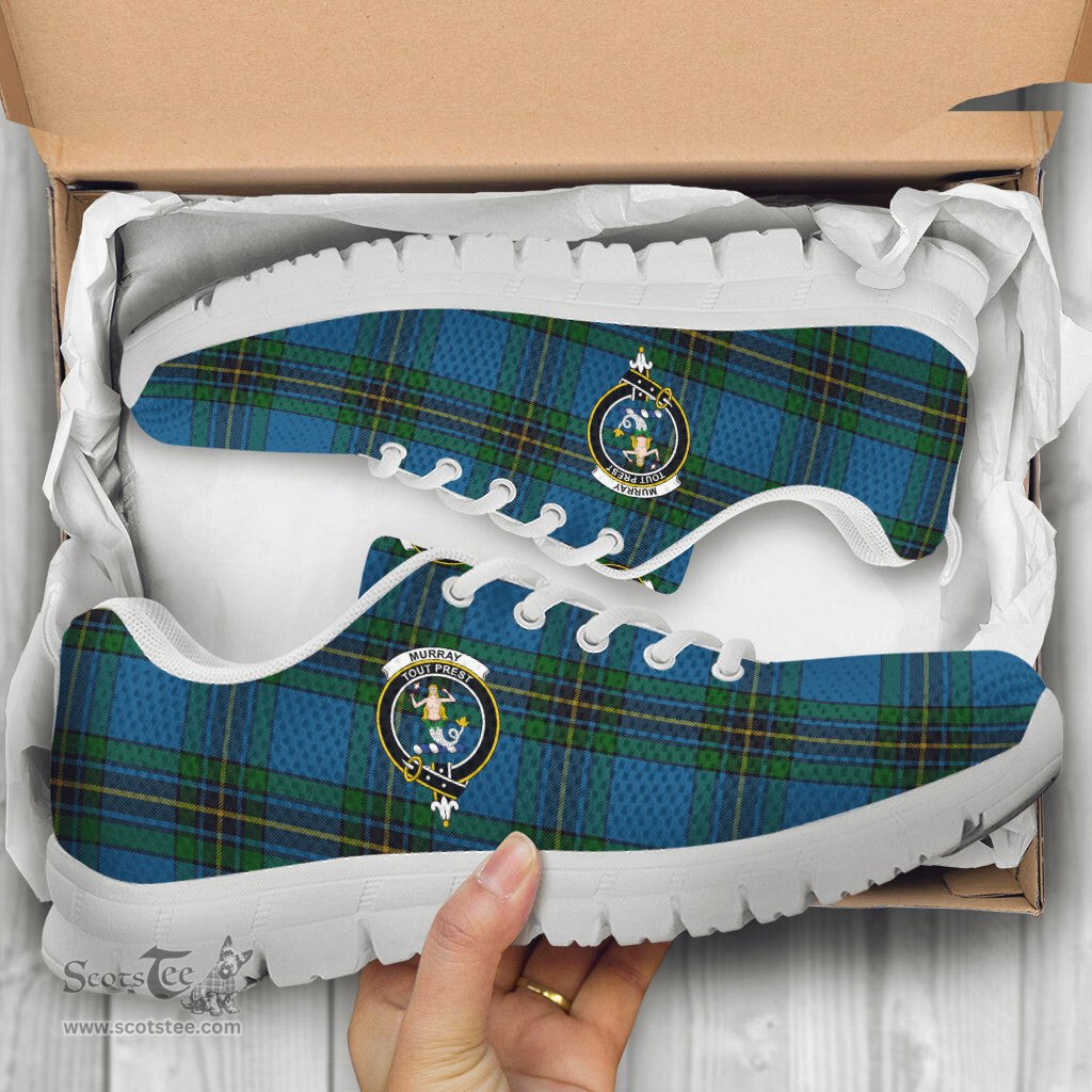 ScotsTee Shop Scottish Murray of Elibank Clan Crest Tartan Sneakers Tartan Casual Shoes