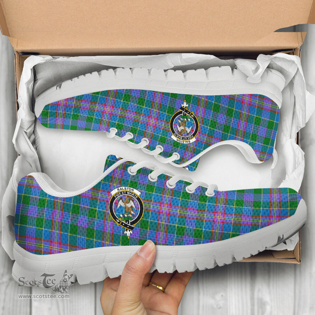ScotsTee Shop Scottish Ralston Clan Crest Tartan Sneakers Tartan Casual Shoes
