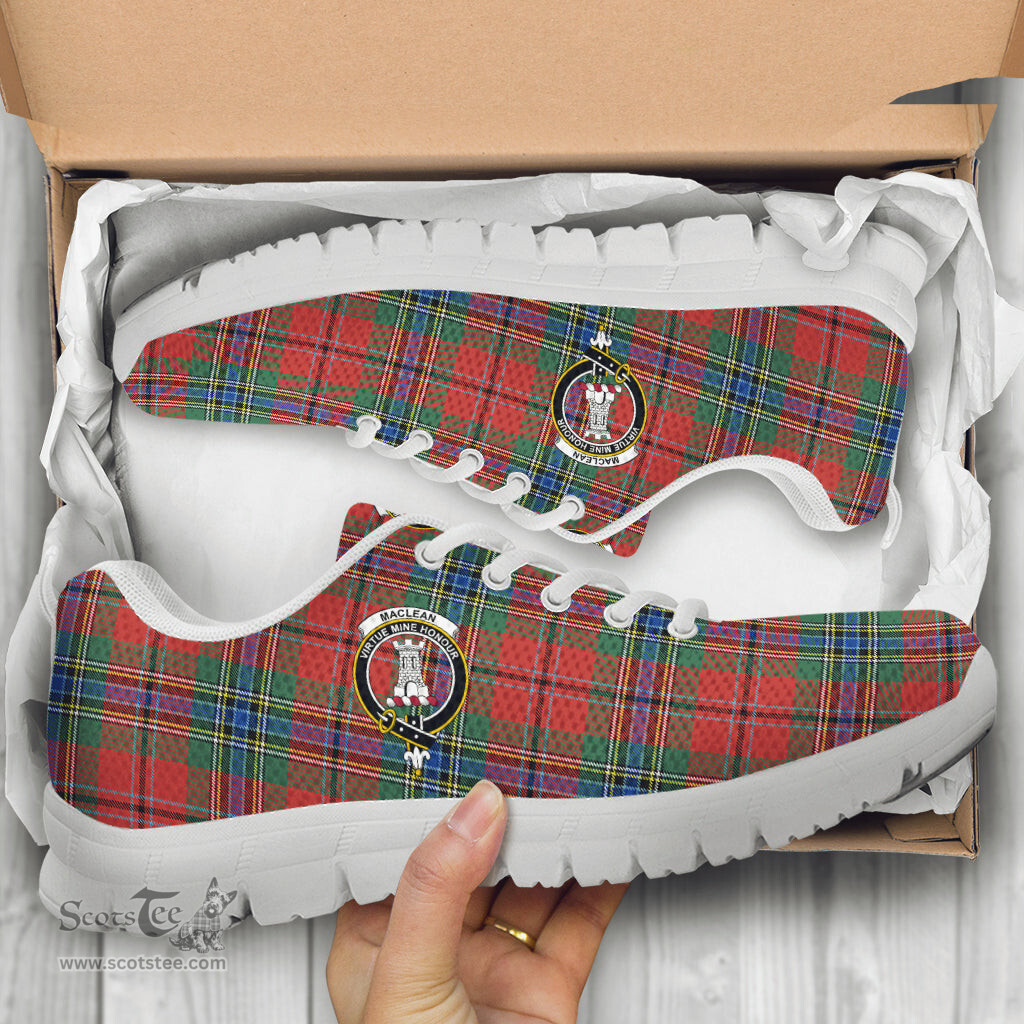 ScotsTee Shop Scottish MacLean of Duart Ancient Clan Crest Tartan Sneakers Tartan Casual Shoes