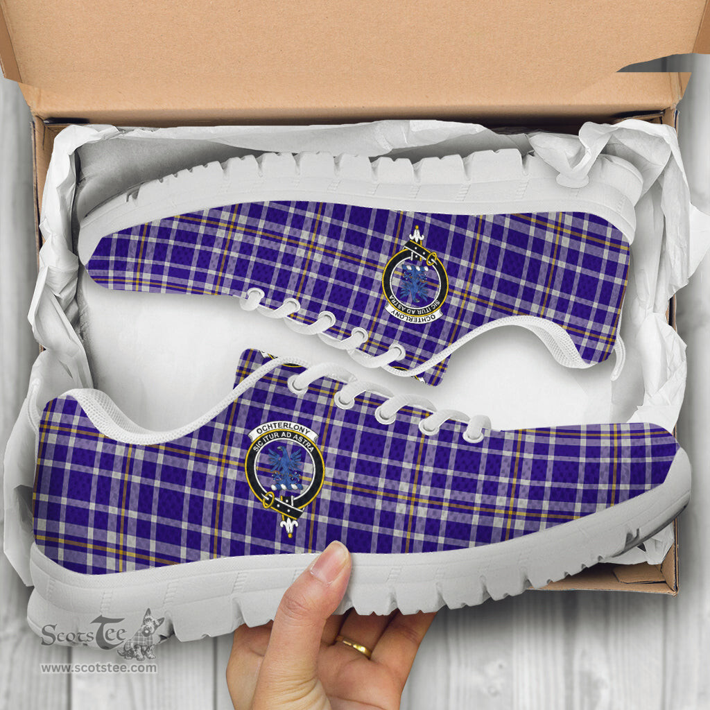 ScotsTee Shop Scottish Ochterlony Clan Crest Tartan Sneakers Tartan Casual Shoes