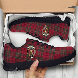 ScotsTee Shop Scottish Stewart of Galloway Clan Crest Tartan Sneakers Tartan Casual Shoes