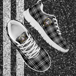 ScotsTee Shop Scottish MacLean Black and White Clan Crest Tartan Sneakers Tartan Casual Shoes