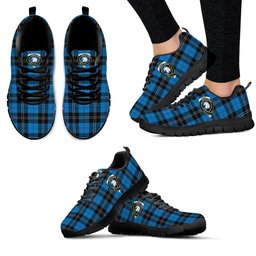 ScotsTee Shop Scottish Ramsay Blue Ancient Clan Crest Tartan Sneakers Tartan Casual Shoes