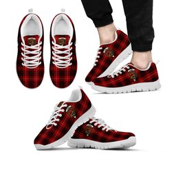 ScotsTee Shop Scottish Munro Black and Red Clan Crest Tartan Sneakers Tartan Casual Shoes