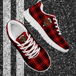 ScotsTee Shop Scottish Munro Black and Red Clan Crest Tartan Sneakers Tartan Casual Shoes