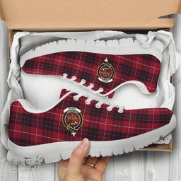 ScotsTee Shop Scottish Munro Black and Red Clan Crest Tartan Sneakers Tartan Casual Shoes