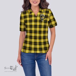 Scottish Barclay Dress Modern Clan Tartan Polo Shirt with Family Crest For Women, Women's Scottish Polo Shirt Scottish Plaid Tartan Plaid - ScotsTee - scotstee.com