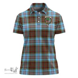 Scottish Anderson Ancient Clan Tartan Polo Shirt with Family Crest For Women, Women's Scottish Polo Shirt Scottish Plaid Tartan Plaid - ScotsTee - scotstee.com
